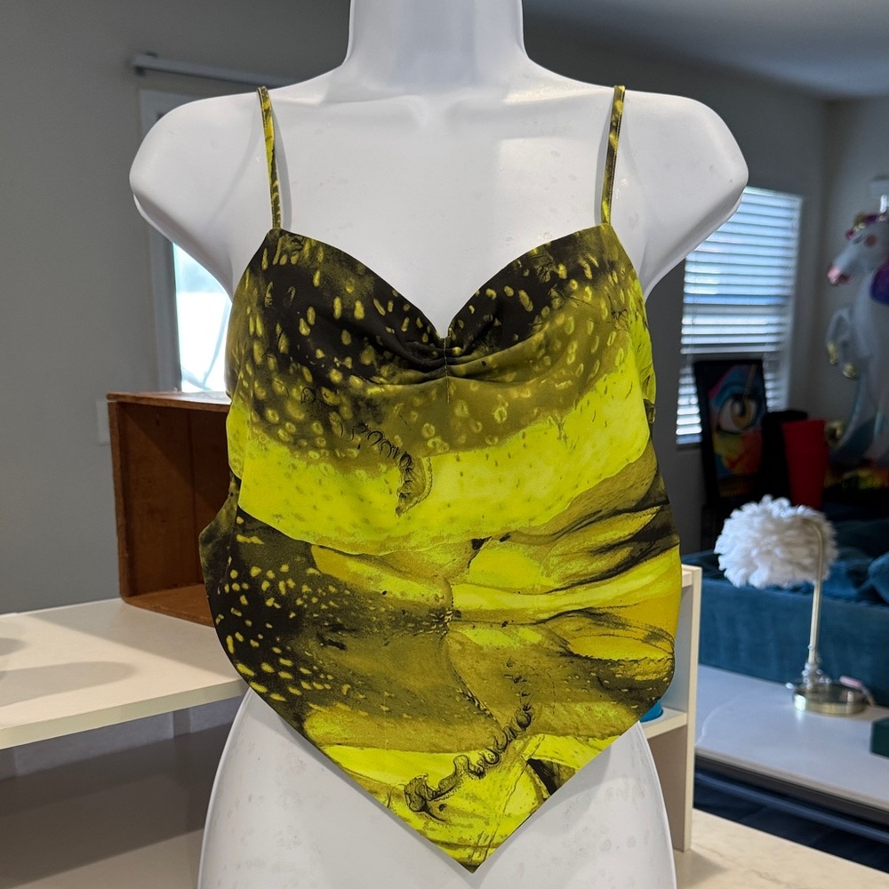 Vibrant Yellow and Black Camisole Top
